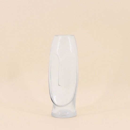 Vase forme visage en verre 24cm