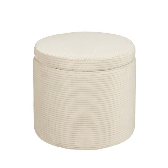 Mica decorations pouf de rangement - h41 x ø42 cm - blanc cassé