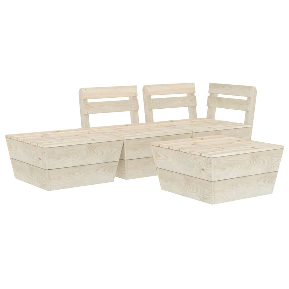 Salon de jardin palette 4 pcs bois d'épicéa imprégné