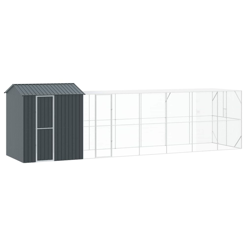 Cage pour oiseaux anthracite 824 x 208 x 247 cm acier galvanisé