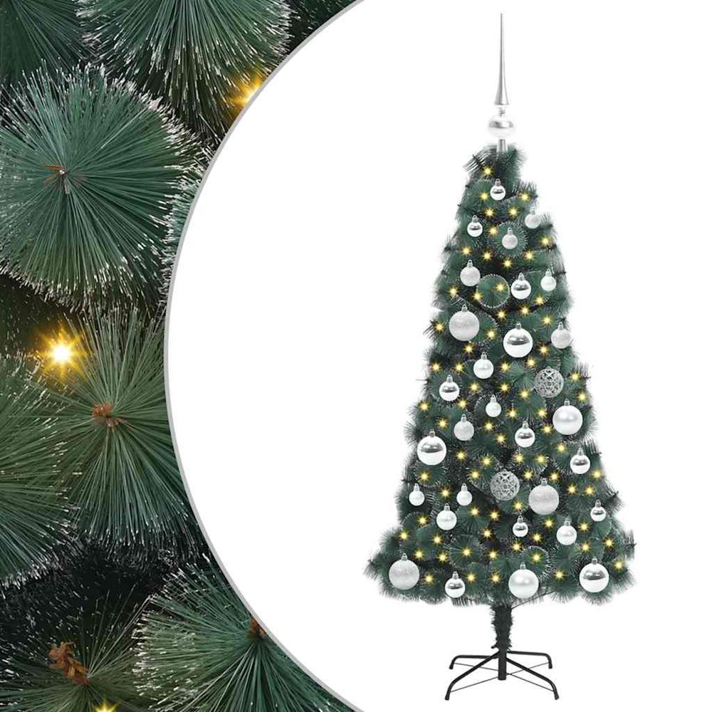 Arbre de noël artificiel pré-éclairé avec ensemble de boules