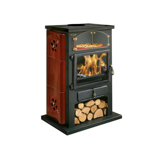 350104000107k-poêle à bois chamonix xxl 12kw céramique bordeaux brillan godin - 350104kbordbrill