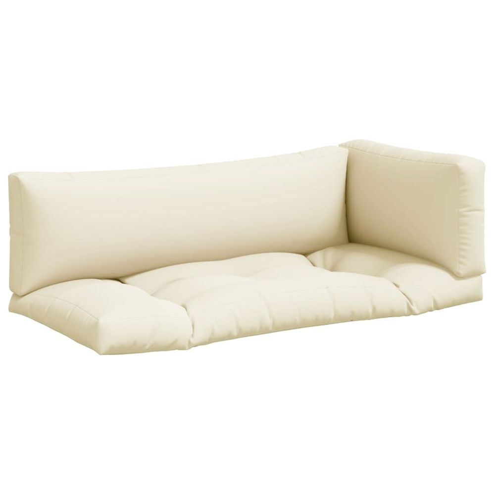 Coussins de palette lot de 3 crème tissu
