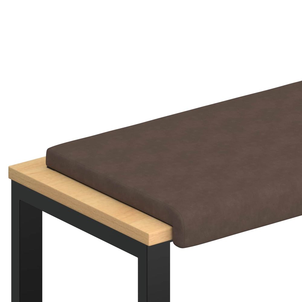 Coussin de banc microfibre marron profondeur 35 cm
