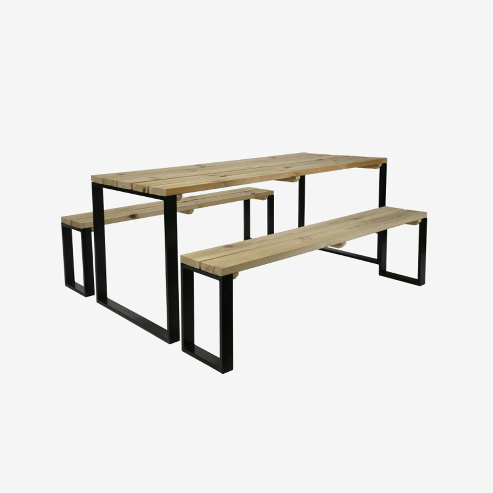 Table jardin 6 personnes bois et metal
