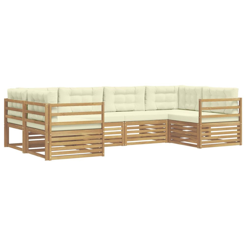 Ensemble de canapés d'extérieur 6 pc blanc et crème polyester