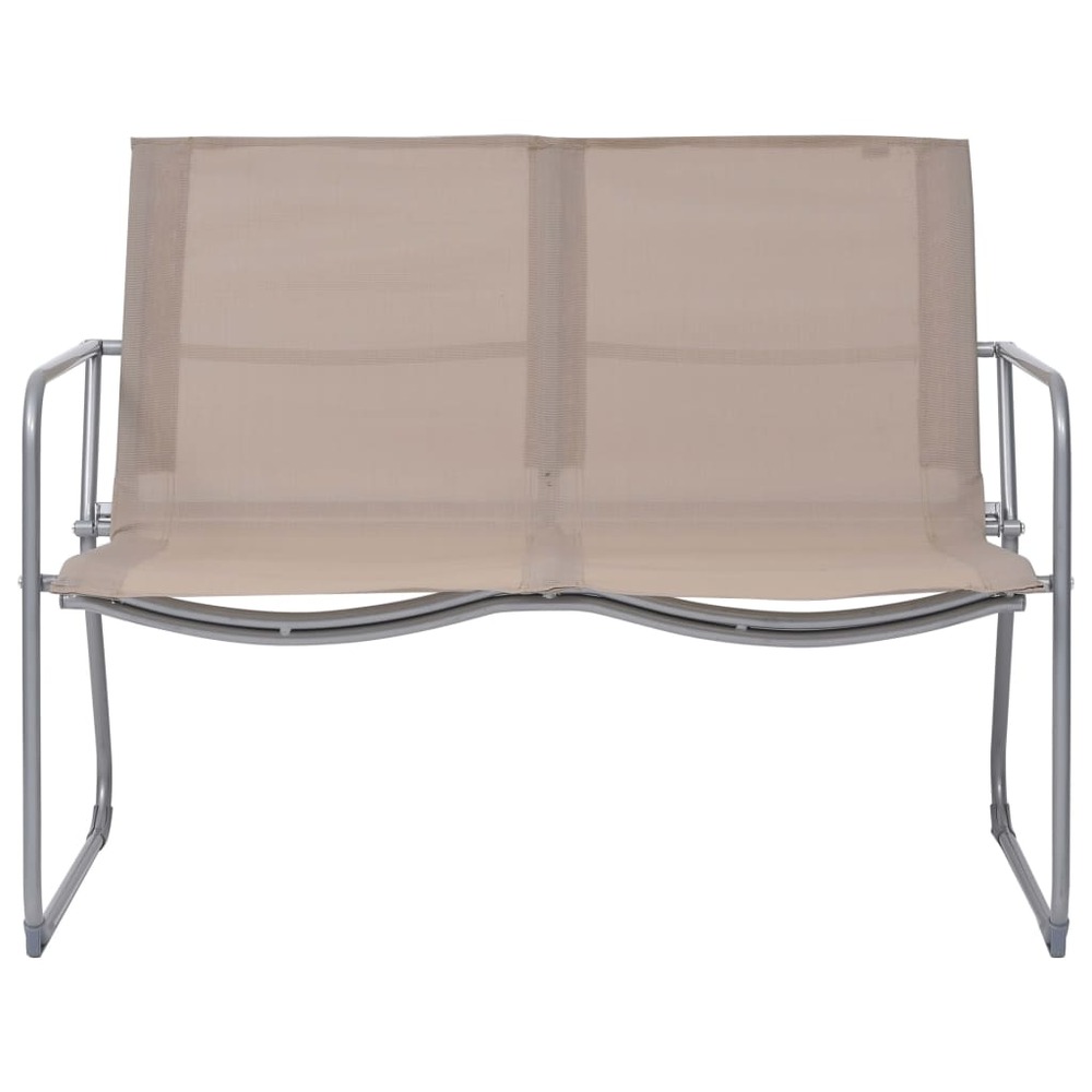 Salon de jardin 4 pcs tissu et acier taupe