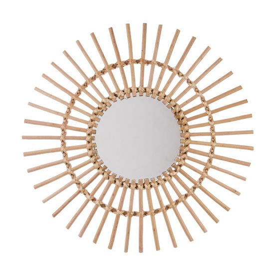 Miroir mural soleil en rotin d 58 cm
