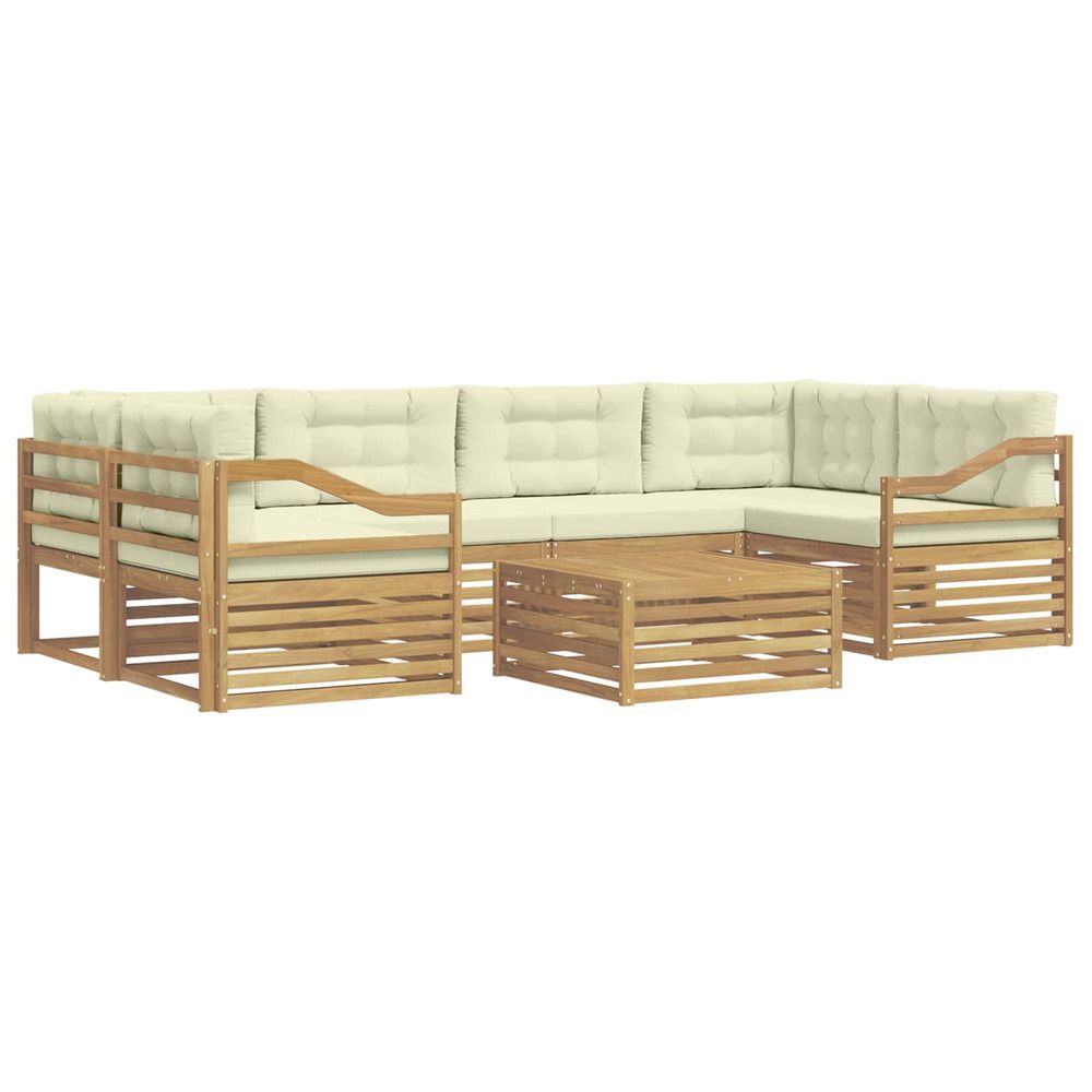 Ensemble de canapés d'extérieur 7 pc blanc et crème polyester