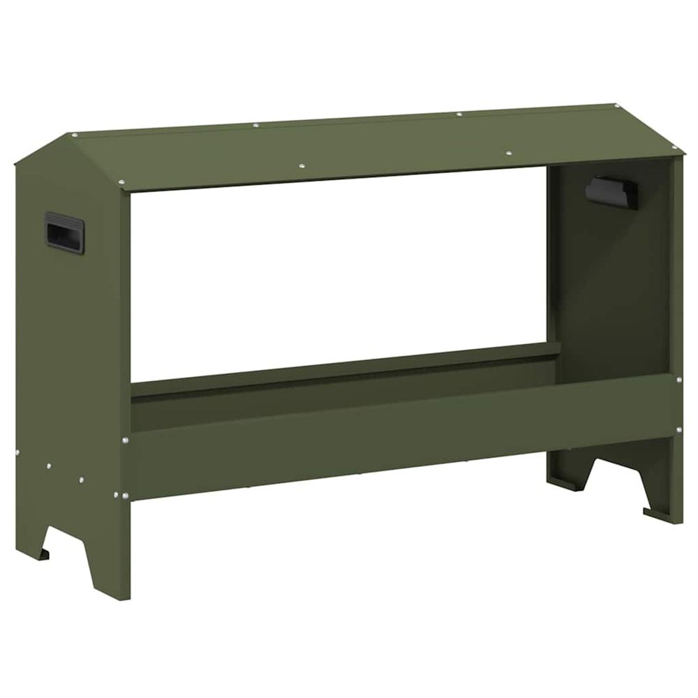 Bac de nourrissage pour poules vert olive 81 x 32 x 53,5 cm
