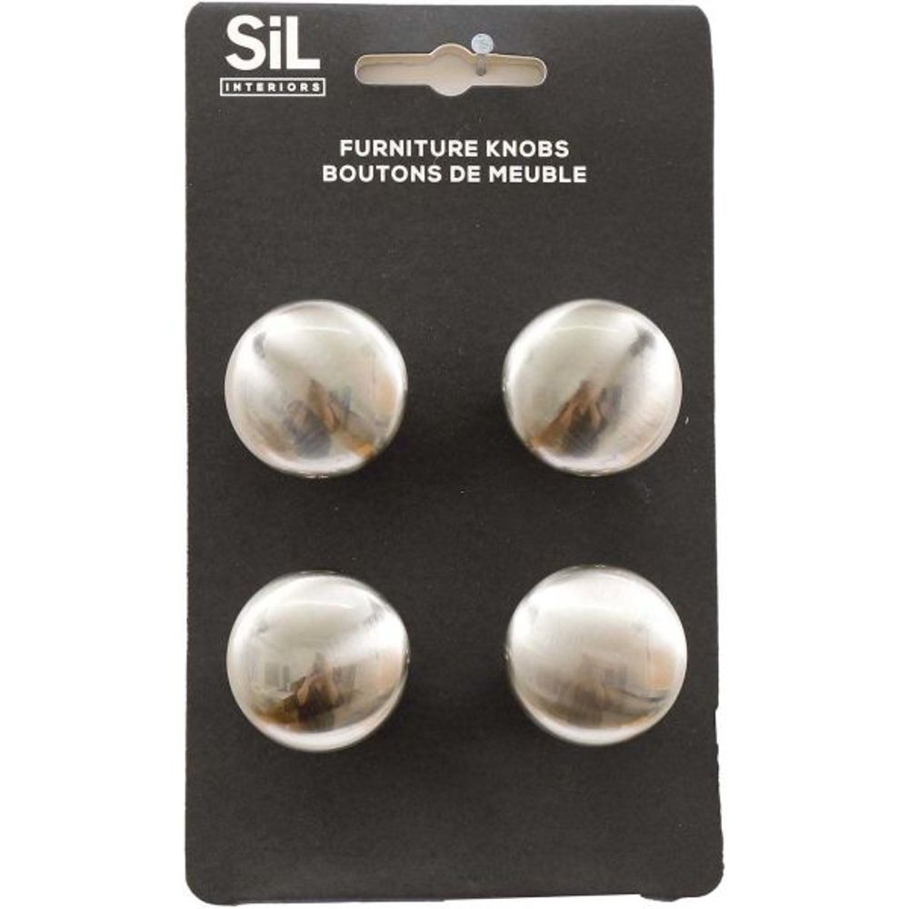 Ensemble de 4 boutons de meuble en alu argenté