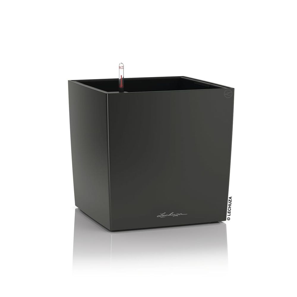 Jardinière cube 30 all-in-one charbon métallique