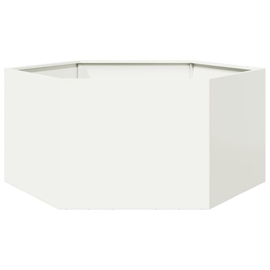 Jardinière hexagonale acier pour jardin potager modulable blanc 104x90x45 cm