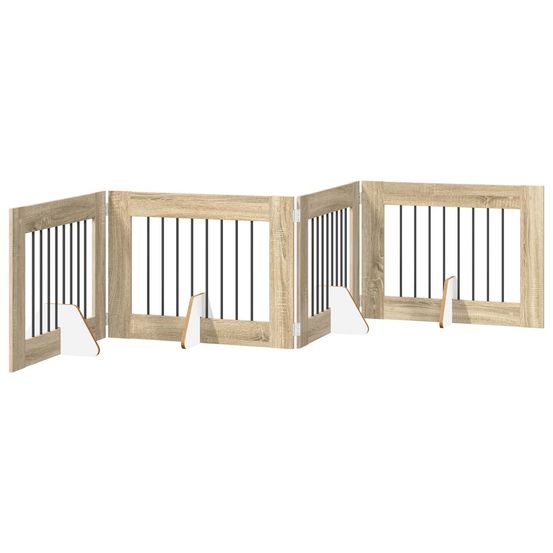 Porte de chien pliable avec supports 4 pc chêne sonoma 321 cm