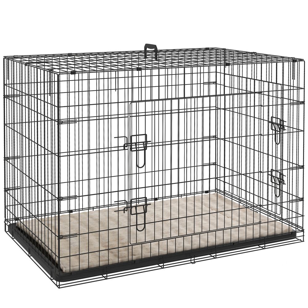 Caisse de transport acier très grand chien pliable accès double 105x70x75cm noir