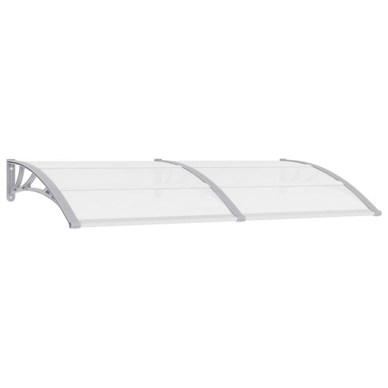 Auvent de porte gris et transparent 200x75 cm pc