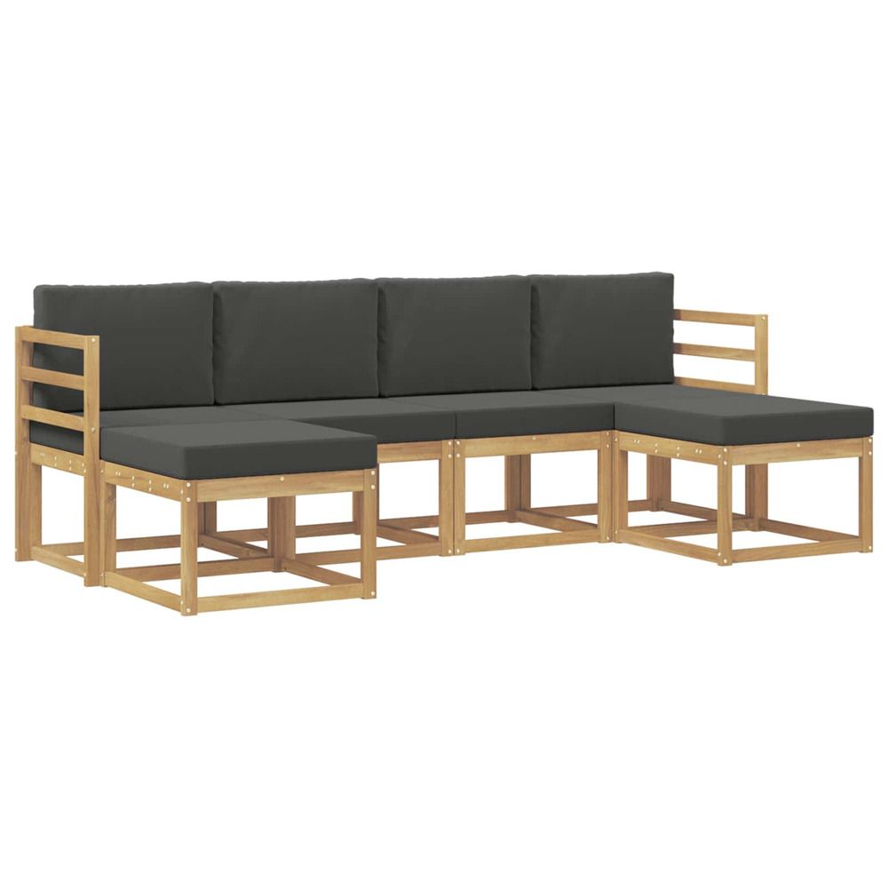 Ensemble de canapés d'extérieur 6 pc blanc et anthracite