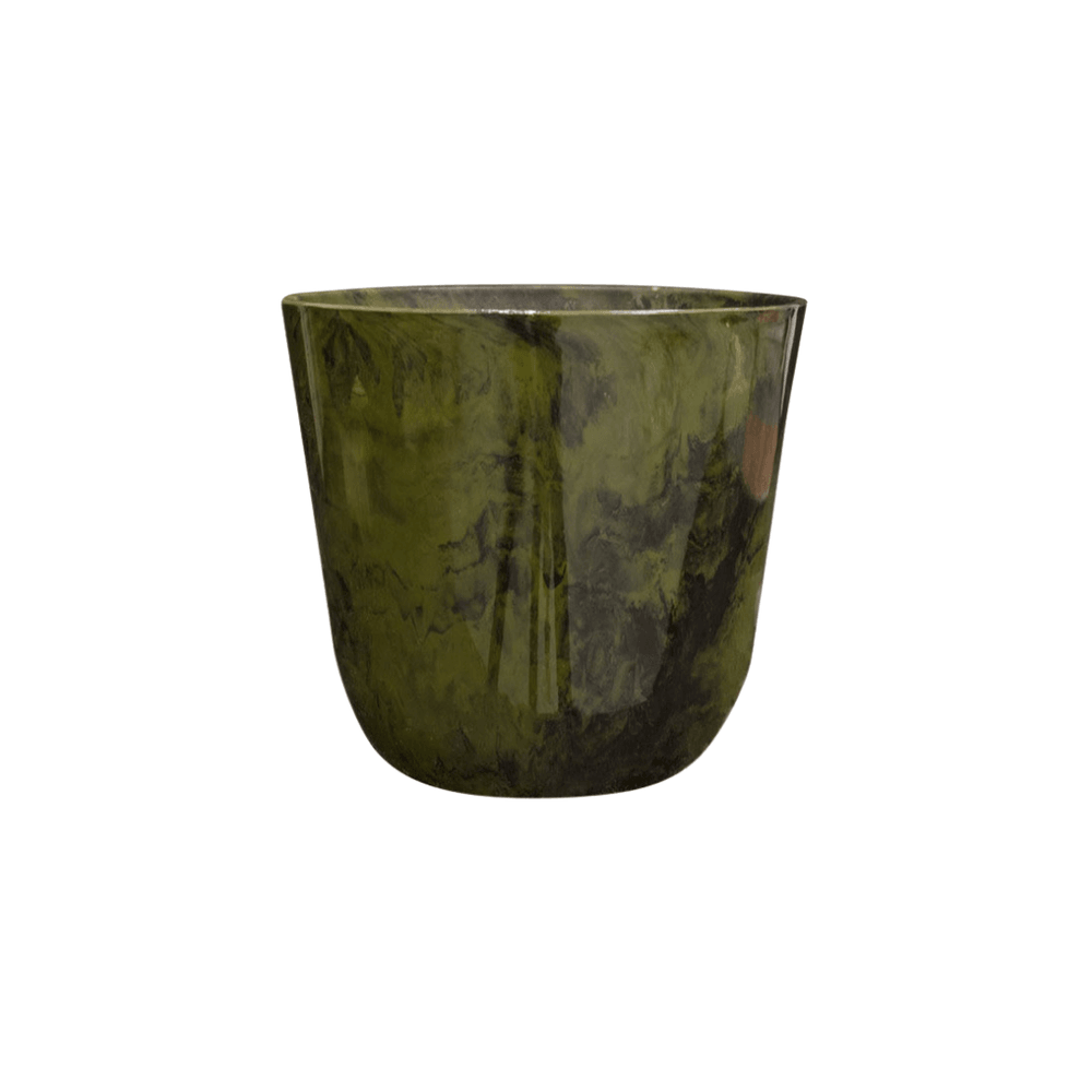 Pot de fleurs marbré vert - d.30cm x h.28cm