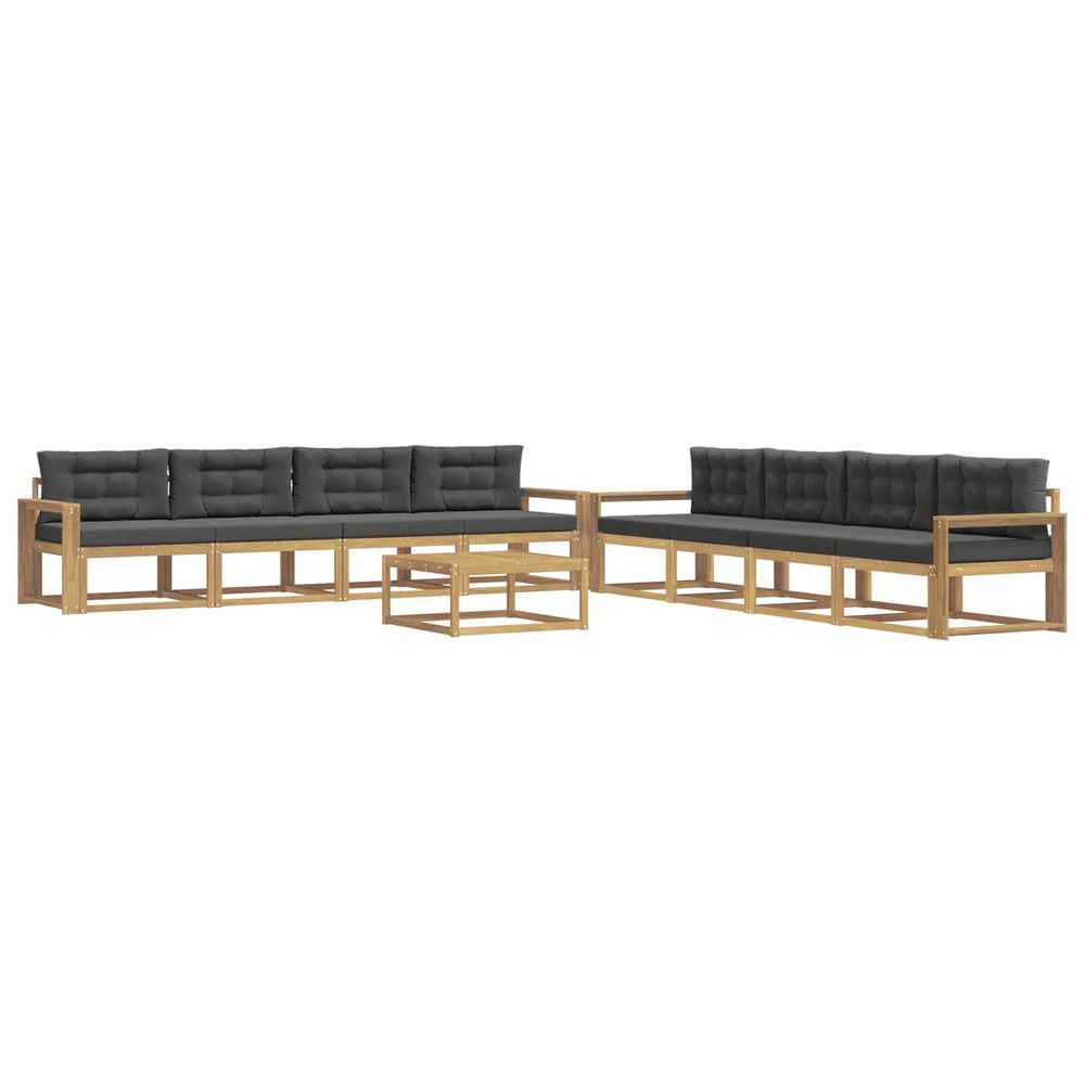Ensemble de canapés d'extérieur 9 pc blanc et anthracite