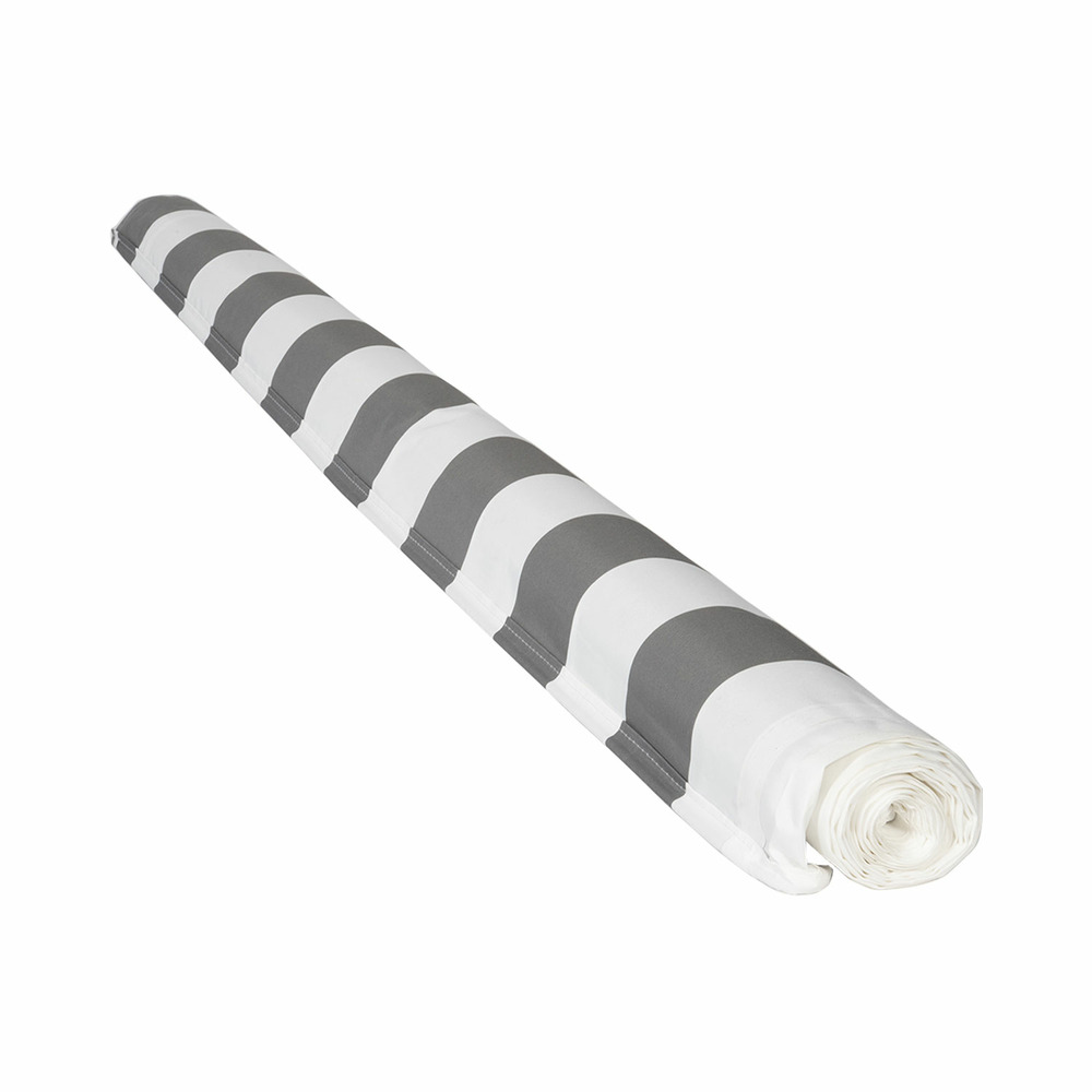 Toile pour store banne saule 2,95 × 2,5m - toile rayée blanche/grise