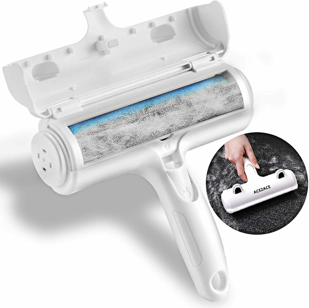 Brosse anti-poils pour animaux, chats et chiens blanc