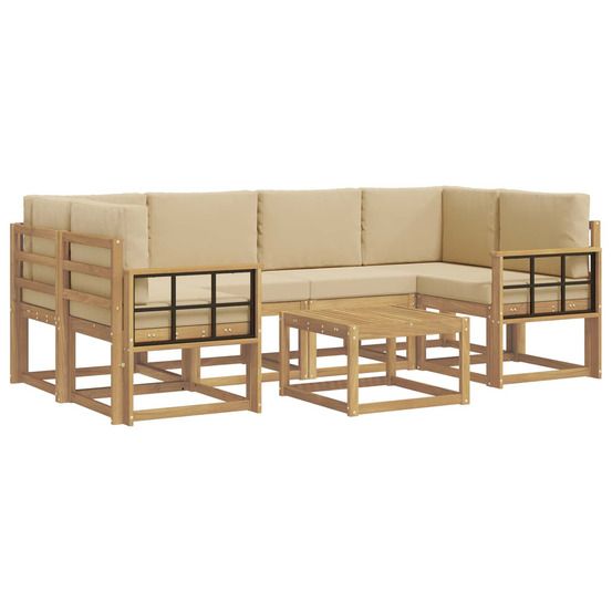Ensemble de canapés d'extérieur 7 pc blanc et beige