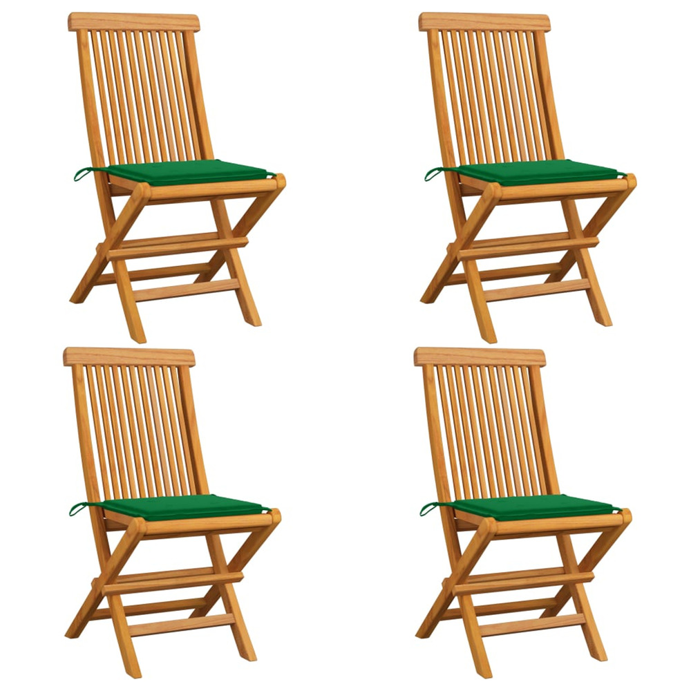 Chaises de jardin avec coussins vert 4