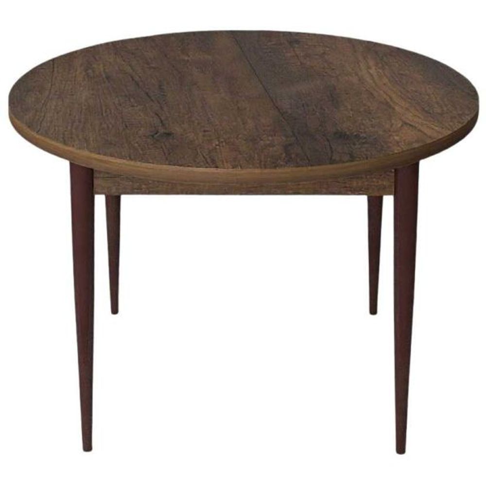 Table de repas ronde avec pieds métal tor marron