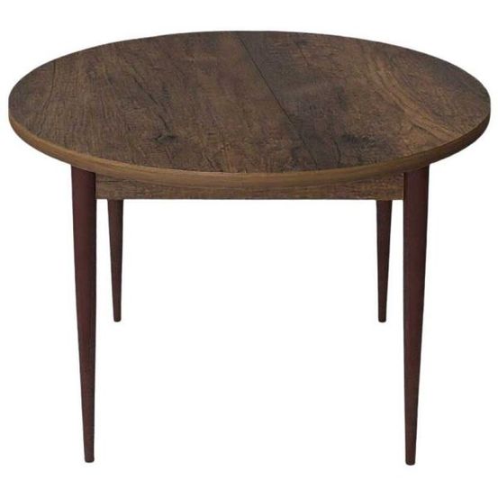 Table de repas ronde avec pieds métal tor marron