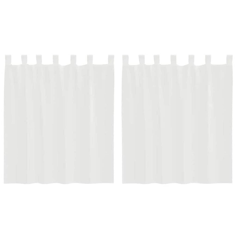 Rideaux en voile avec passe-tringles 2 pcs blanc