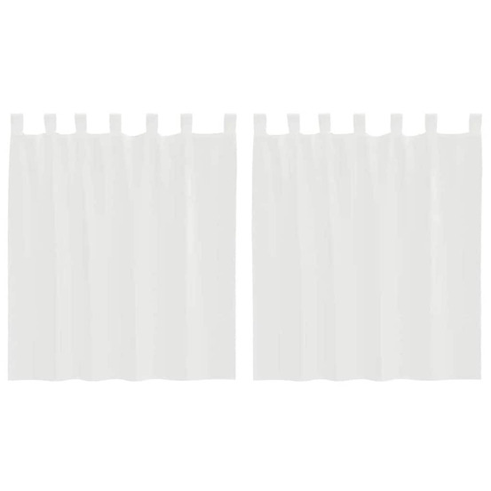 Rideaux en voile avec passe-tringles 2 pcs blanc