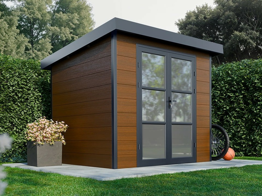Abri de jardin composite alma - 5m2 - brun - cabane de jardin
