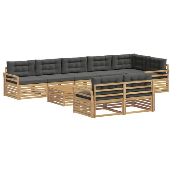 Ensemble de canapés d'extérieur 9 pc blanc et anthracite