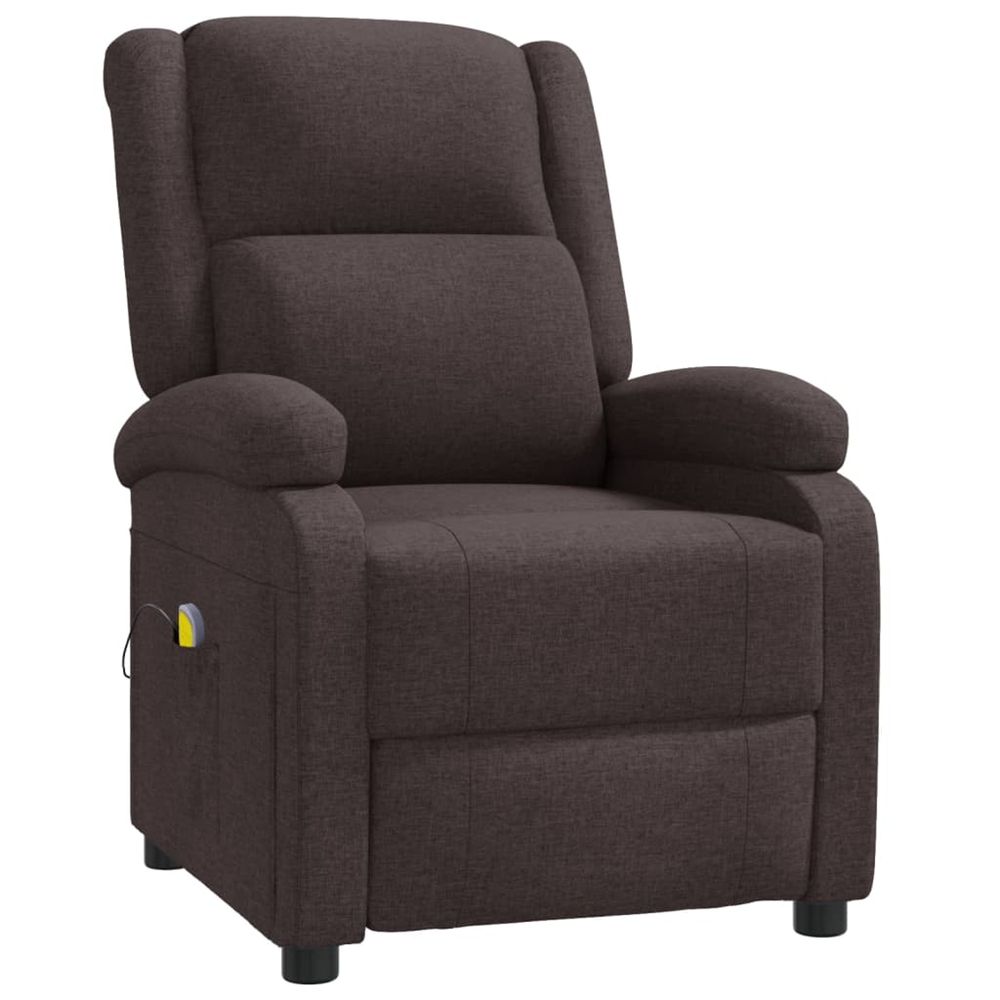 Fauteuil de massage marron foncé tissu