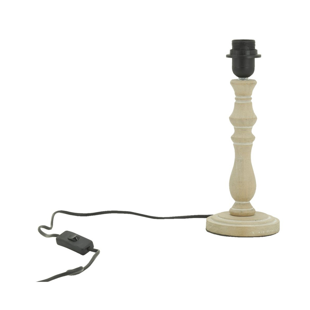 Pied de lampe en bois sculpté naturel