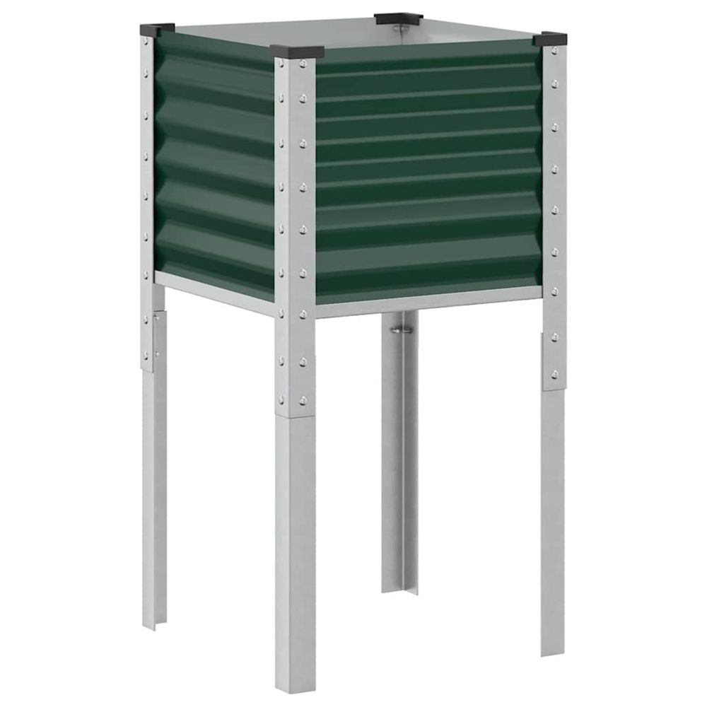 Jardinière d'extérieur vert 45x45x88 cm acier