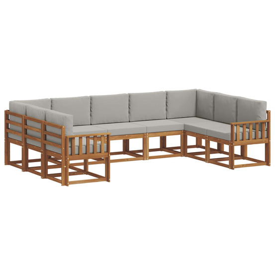 Ensemble de canapés d'extérieur 9 pcs gris naturel et clair