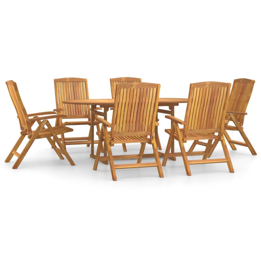 Ensemble à manger de jardin 7 pcs bois de teck solide