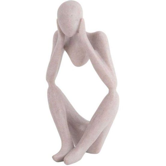Statuette silhouette en polyrésine dreaming gris clair