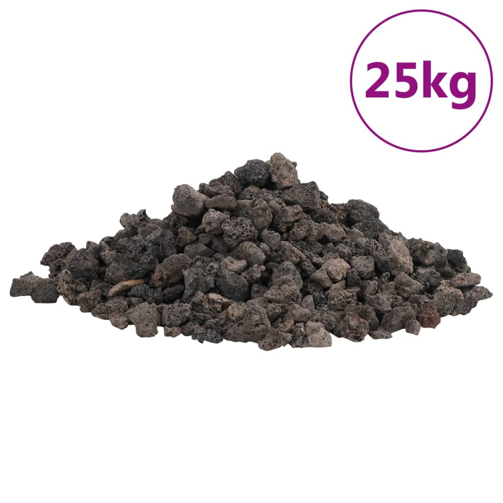 Roches volcaniques 25 kg noir 1-2 cm