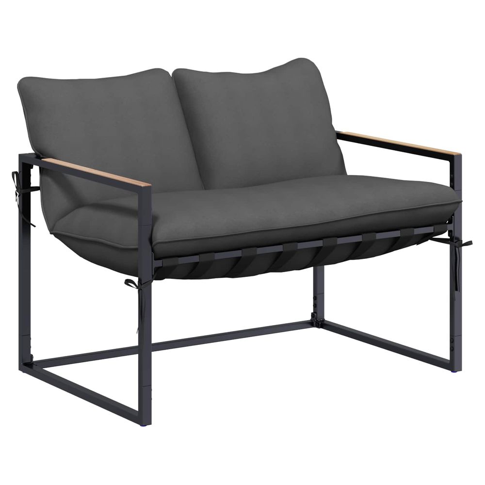 Ensemble de canapé de jardin noir et anthracite acier