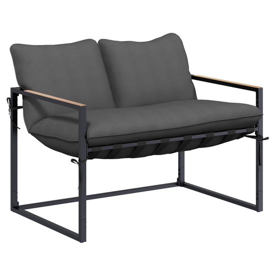 Ensemble de canapé de jardin noir et anthracite acier