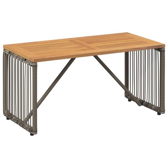 Table de jardin gris et marron 80 x 40 x 40 cm polyrotin