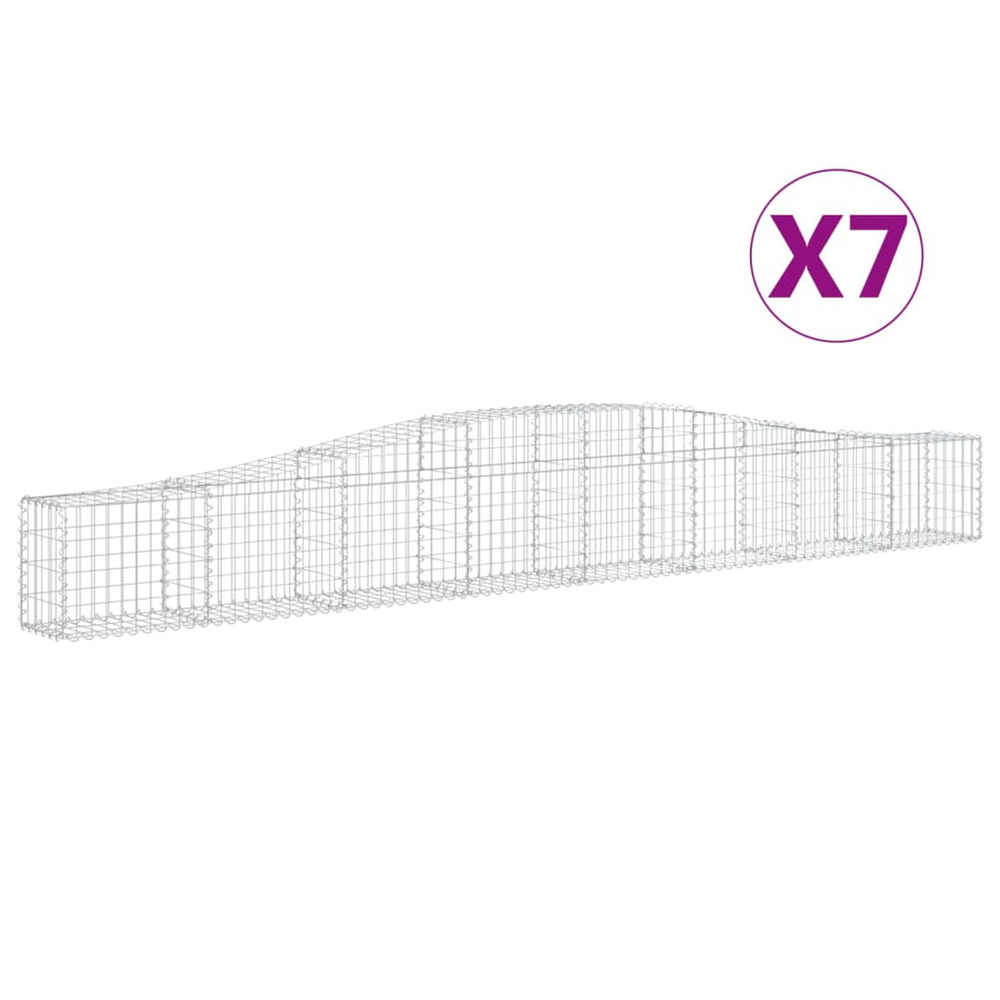 Paniers à gabions arqués 7 pcs 400x30x40/60 cm fer galvanisé