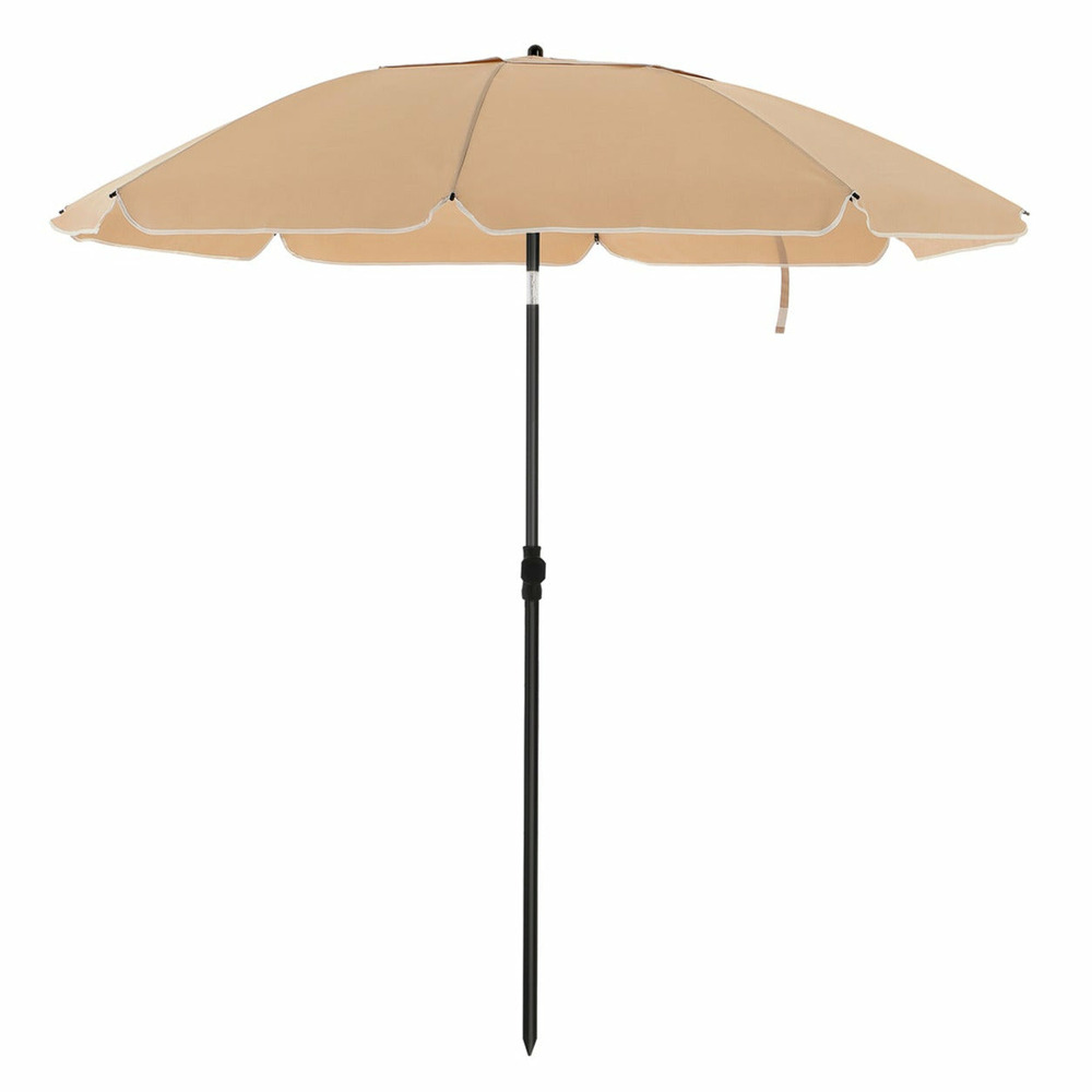 Parasol de jardin diamètre 2 m ombrelle protection upf 50+ inclinable portable résistant au vent baleines en fibre de verre a