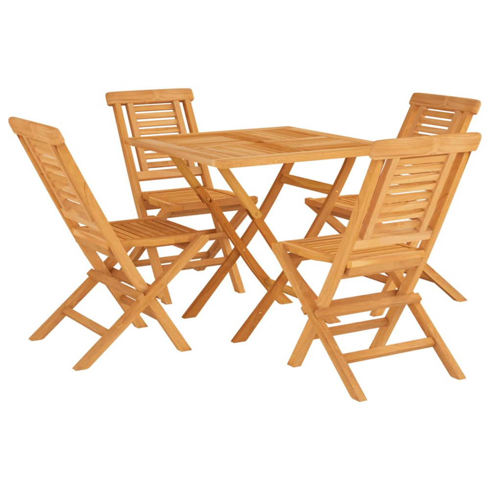 Ensemble à manger de jardin 5 pcs bois de teck massif
