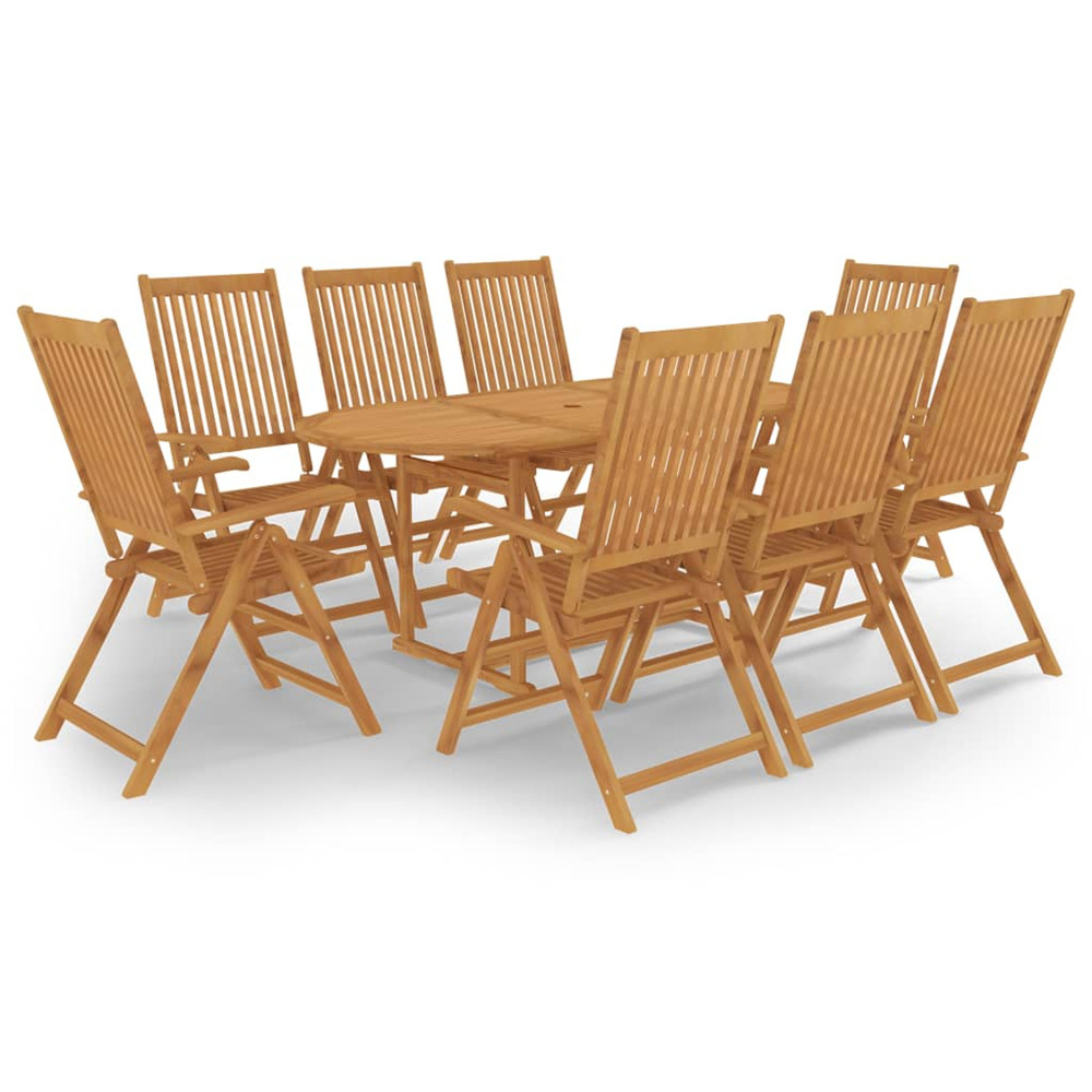 Salon de jardin 9 pcs Bois de teck