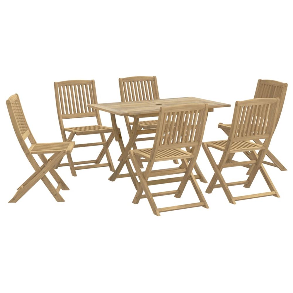 Ensemble à manger de jardin 7 pcs bois d'acacia solide