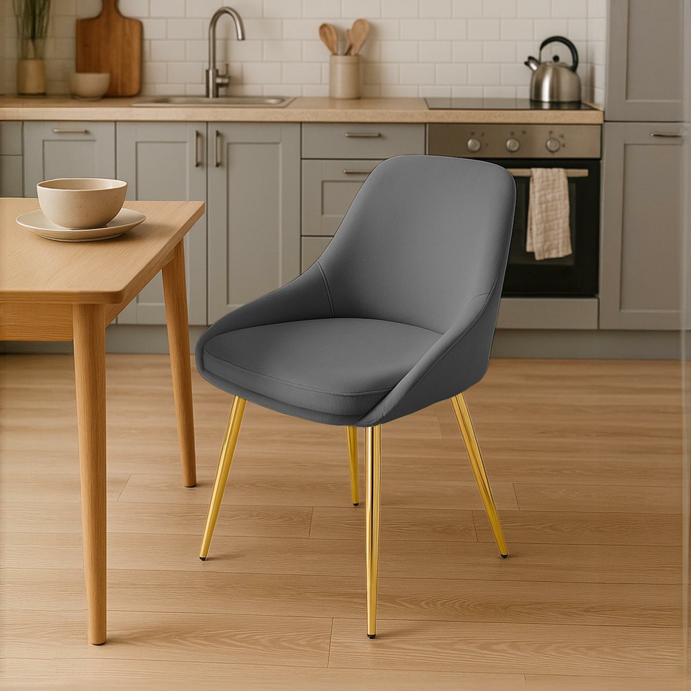 Chaise de salle à manger elmira velours doré