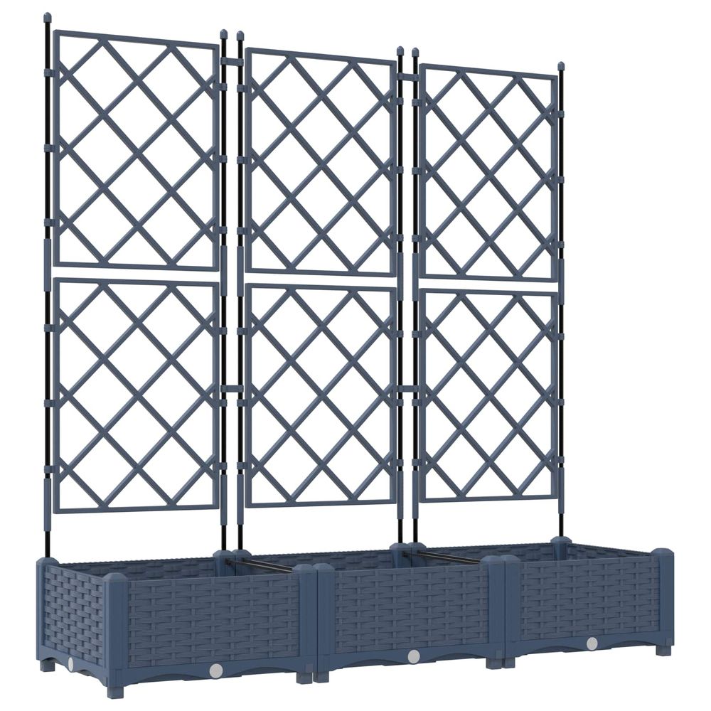 Cache-pot de jardin 3 pc gris 120 x 40 x 125,5 cm pp